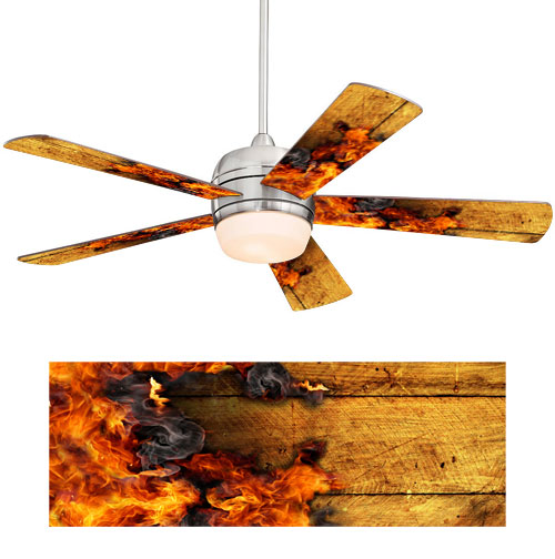 Burning Wood Ceiling Fan Wrap