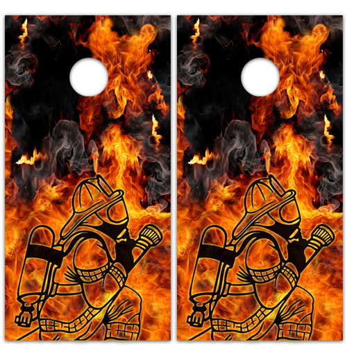 Fire Fighter 2 Cornhole Board Wrap