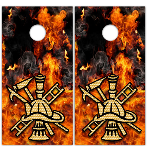 Fire Fighter 1 Cornhole Board Wrap