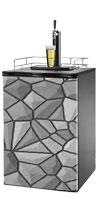 Gray Stone Kegerator / Mini Fridge Wrap