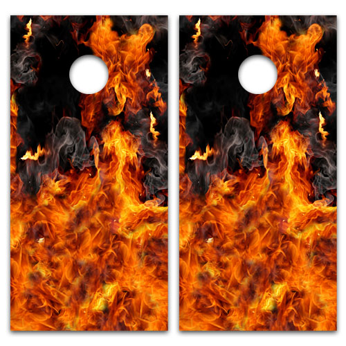 Inferno Cornhole Board Wrap