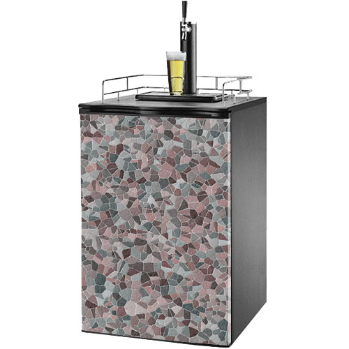 Multi Colored Cobble Stone Kegerator / Mini Fridge Wrap