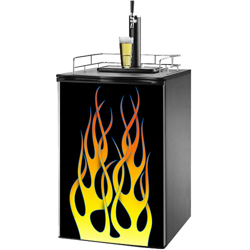 Old Skool Flame Kegerator / Mini Fridge Wrap