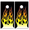 Old Skool Flames (Black) Cornhole Board Wrap