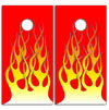 Old Skool Flames (Red) Cornhole Board Wrap