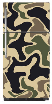 Tan Camo Refrigerator Wrap