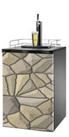 Tan Stone Kegerator / Mini Fridge Wrap