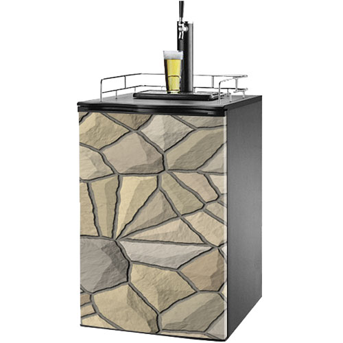 Tan Stone Kegerator / Mini Fridge Wrap