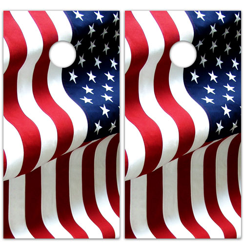 US Flag 2 Cornhole Board Wrap